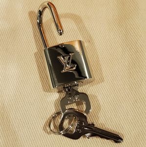 SOLD!! Louis Vuitton Palladium Silver Padlock Lock & Keys
